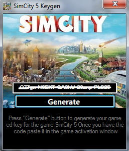 simcity activation code